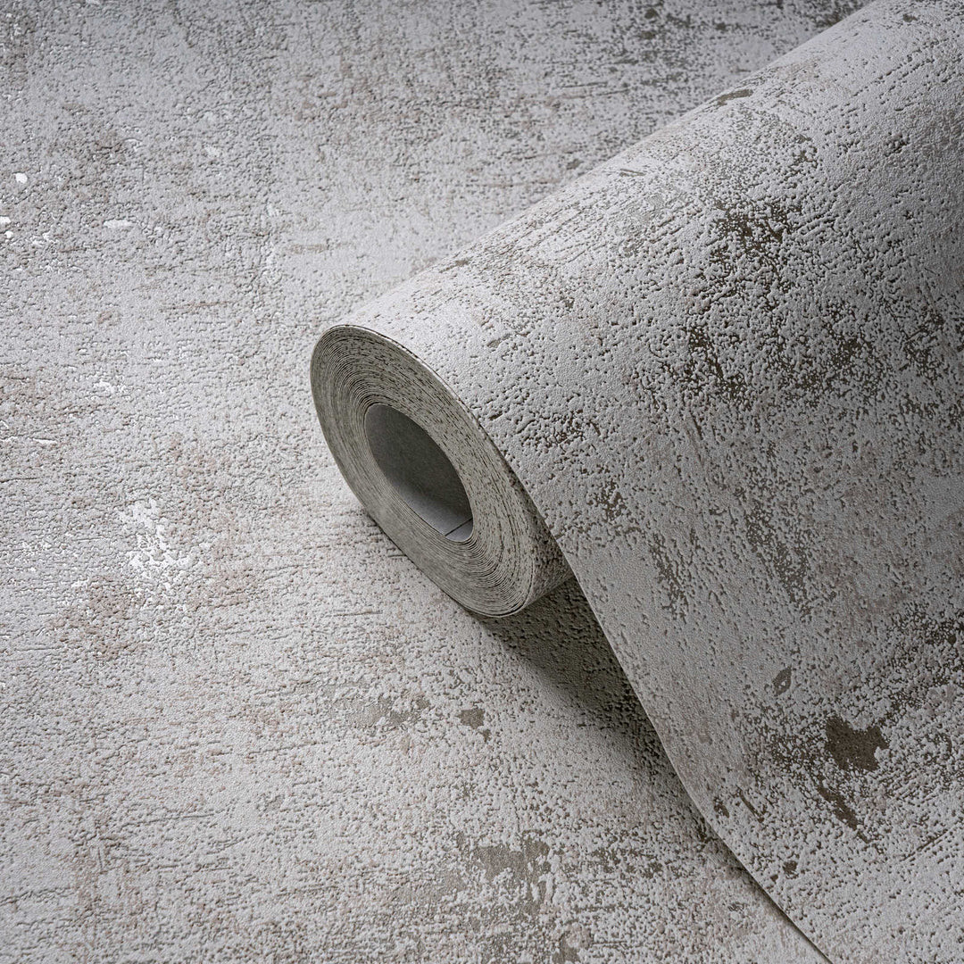 Tapetes ar dekoratīva apmetuma rakstu: krēmā un zeltā, AS 395160 AS Creation