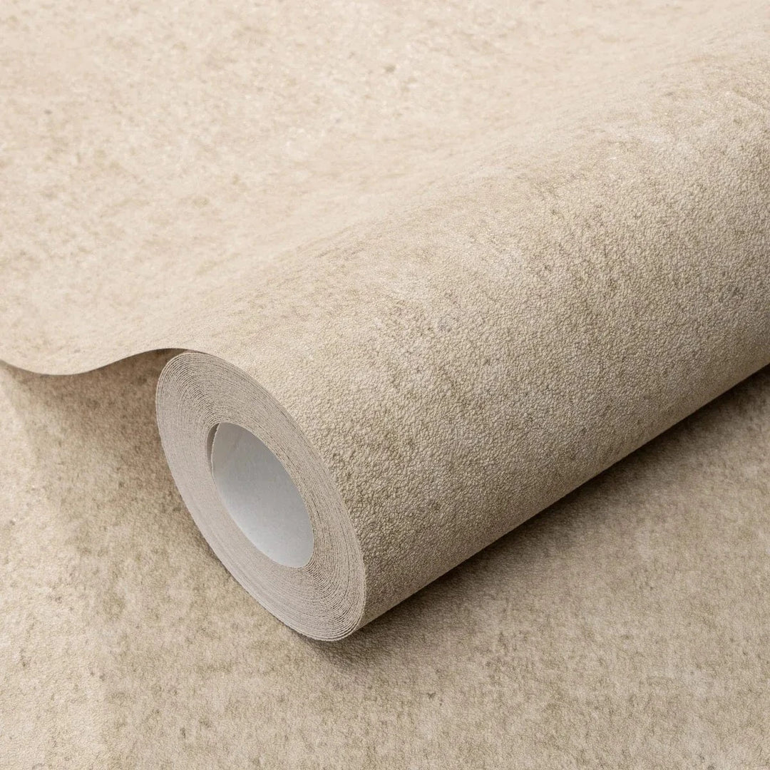 Bēšas matētas tapetes ar dekoratīvu faktūru – apskatīt istabā Erismann