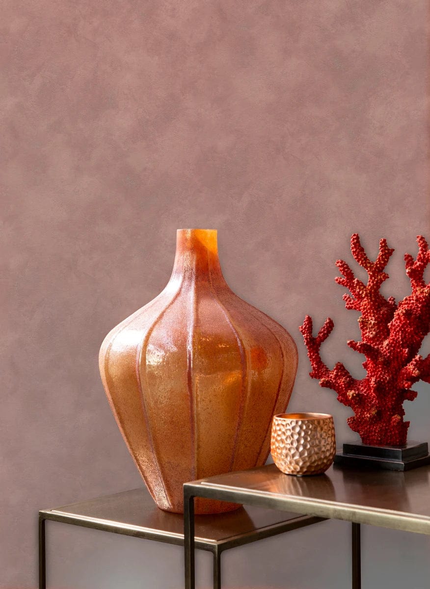 Tapetes ar dekoratīva apmetuma rakstu sarkanbrūnā krāsā - 1456432 RASCH