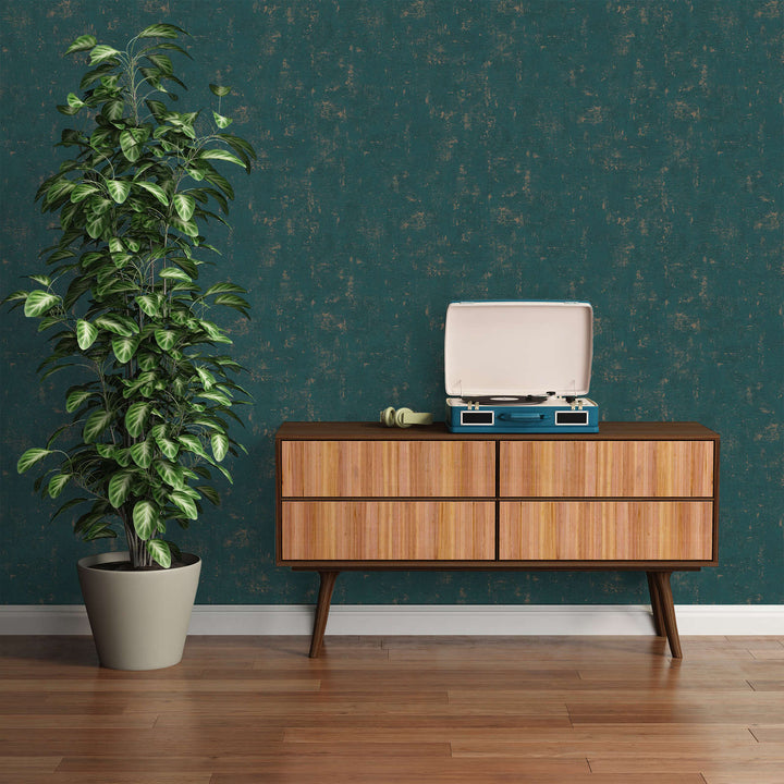 Tapetes ar dekoratīva apmetuma rakstu: zaļa, zila, AS 395122 AS Creation