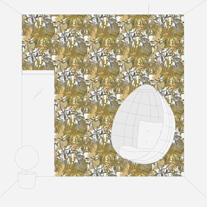 Tapetes ar džungļu dizainu zaļā krāsā - AS Creation 1360310 AS Creation