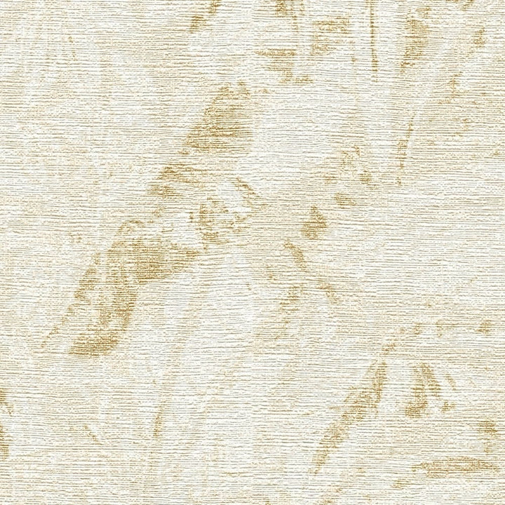Tapetes ar džungļu lapu rakstu maigās krāsās - bēšs, zelts, 395601 AS Creation