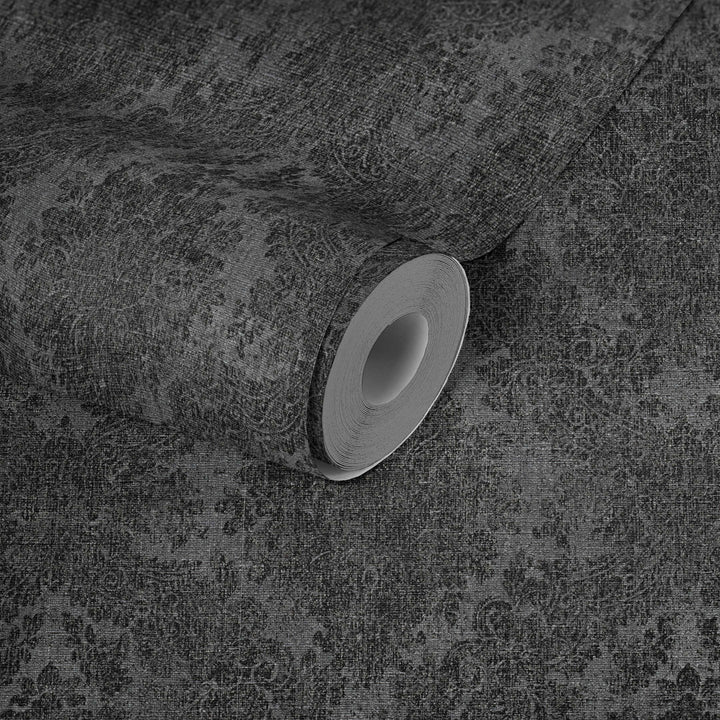 Tapetes ar klasisko rakstu AS Creation 33607-8 melnā krāsā AS Creation