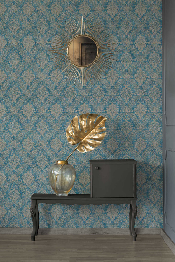 Tapetes ar klasisko rakstu AS Creation 33607-5 zilas AS Creation