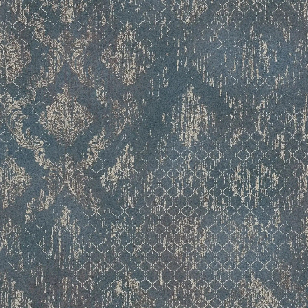 Tapetes ar ornamentu un mirdzošiem akcentiem - melnā, zeltā - 786724 AS Creation