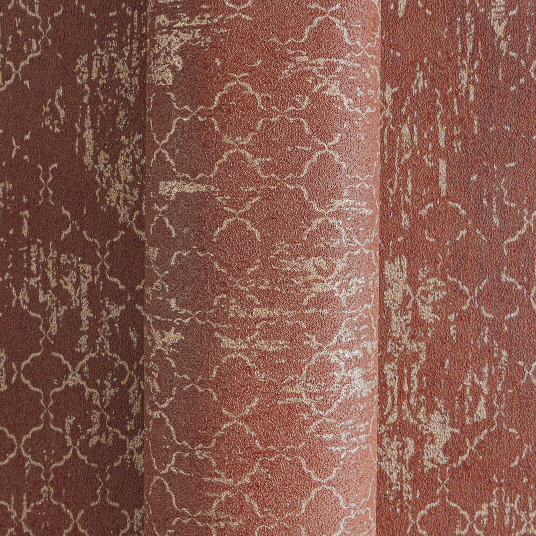 Tapetes ar ornamentu un mirdzošiem akcentiem - sarkanā, zeltā - 786723 AS Creation