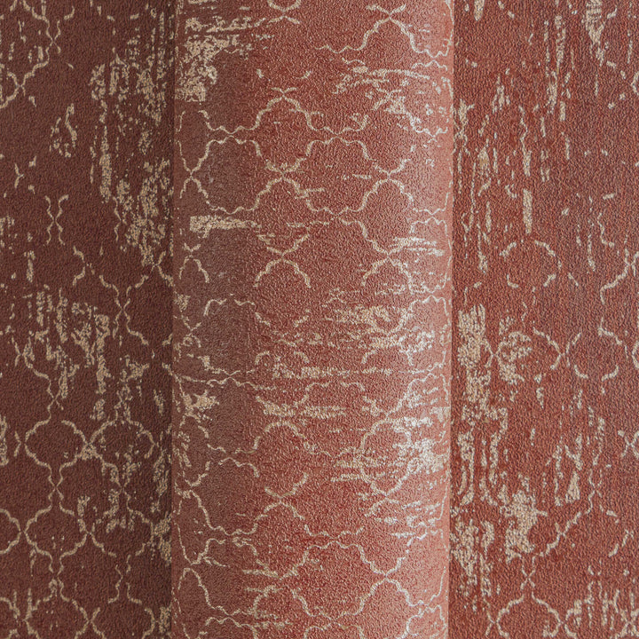 Tapetes ar ornamentu un mirdzošiem akcentiem - sarkanā, zeltā - 786723 AS Creation