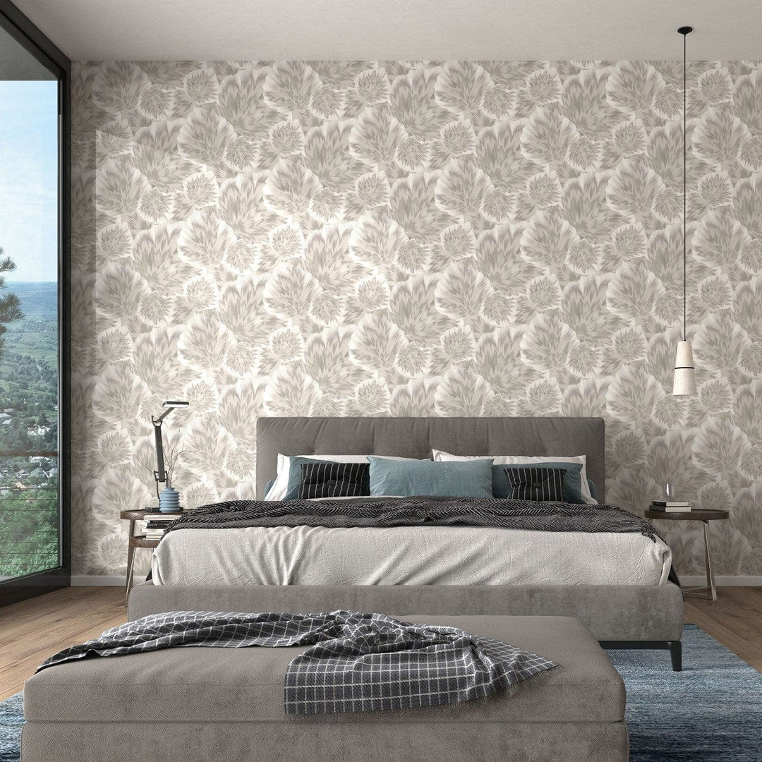 Tapetes ar lapām gaiši brūnā krāsā ar metālisku efektu Erismann