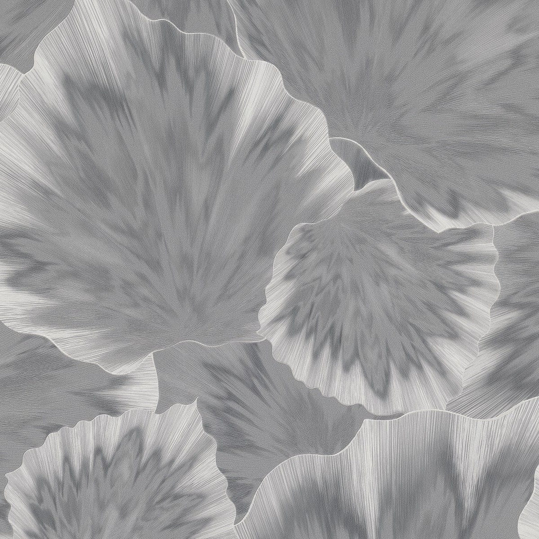 Tapetes ar lapām, pelēkā ar metālisku efektu Erismann