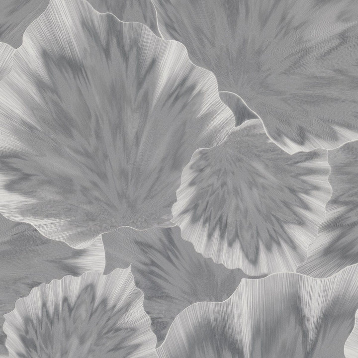 Tapetes ar lapām, pelēkā ar metālisku efektu Erismann