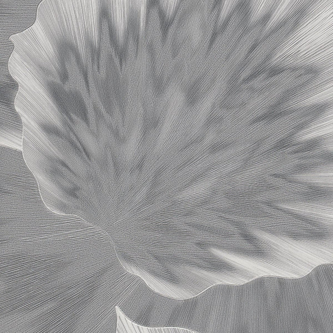 Tapetes ar lapām, pelēkā ar metālisku efektu Erismann