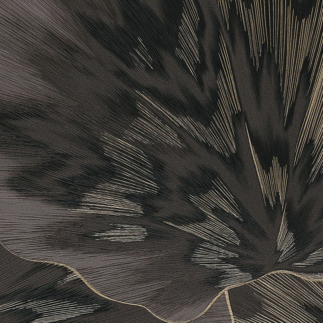Tapetes ar lapām tumši brūnā ar metālisku efektu Erismann