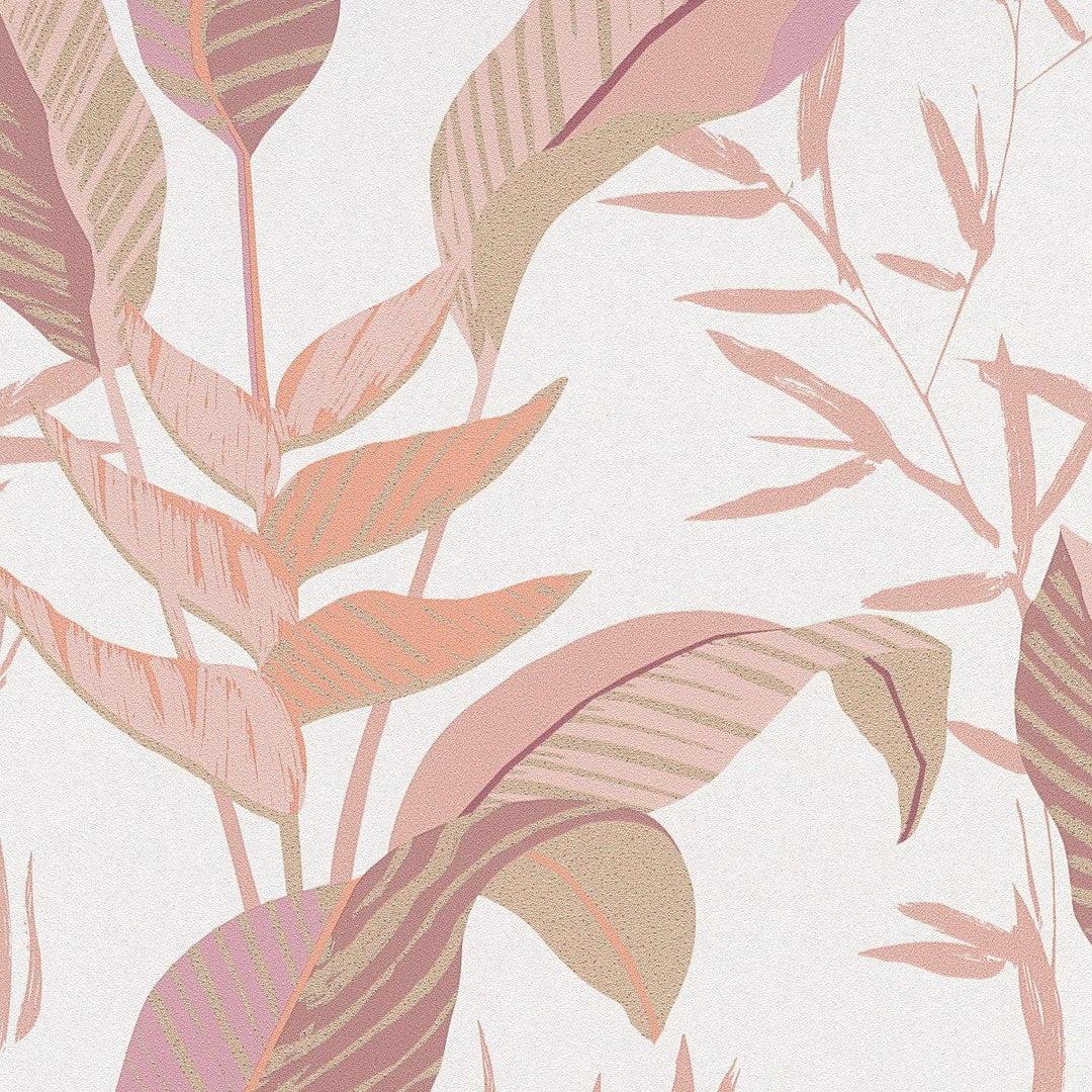 Tapetes ar lielām lapām (rozā toņos) - 3741765 Erismann