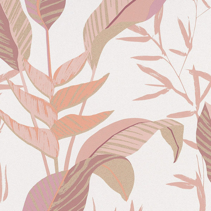 Tapetes ar lielām lapām (rozā toņos) - 3741765 Erismann