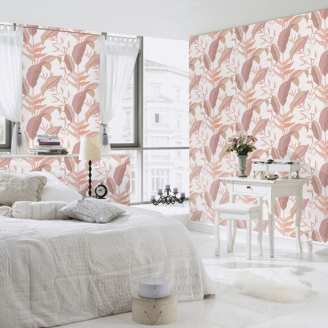 Tapetes ar lielām lapām (rozā toņos) - 3741765 Erismann