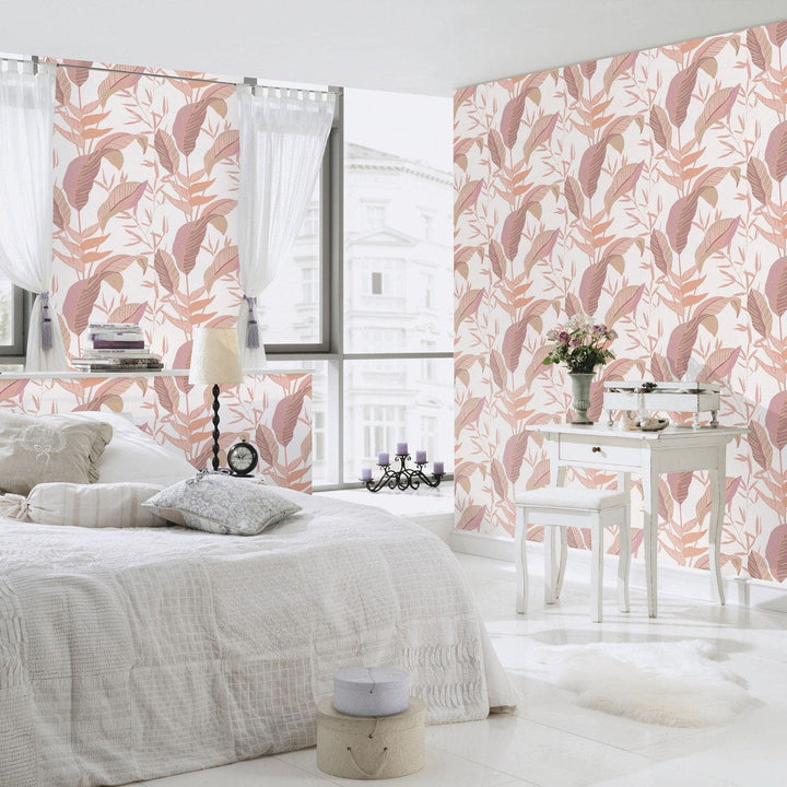 Tapetes ar lielām lapām (rozā toņos) - 3741765 Erismann