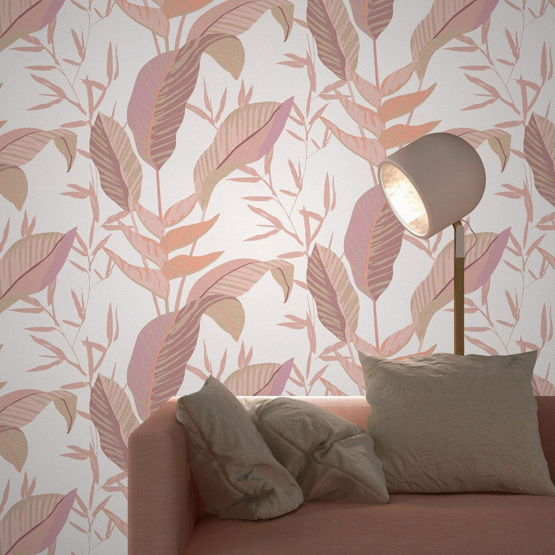 Tapetes ar lielām lapām (rozā toņos) - 3741765 Erismann