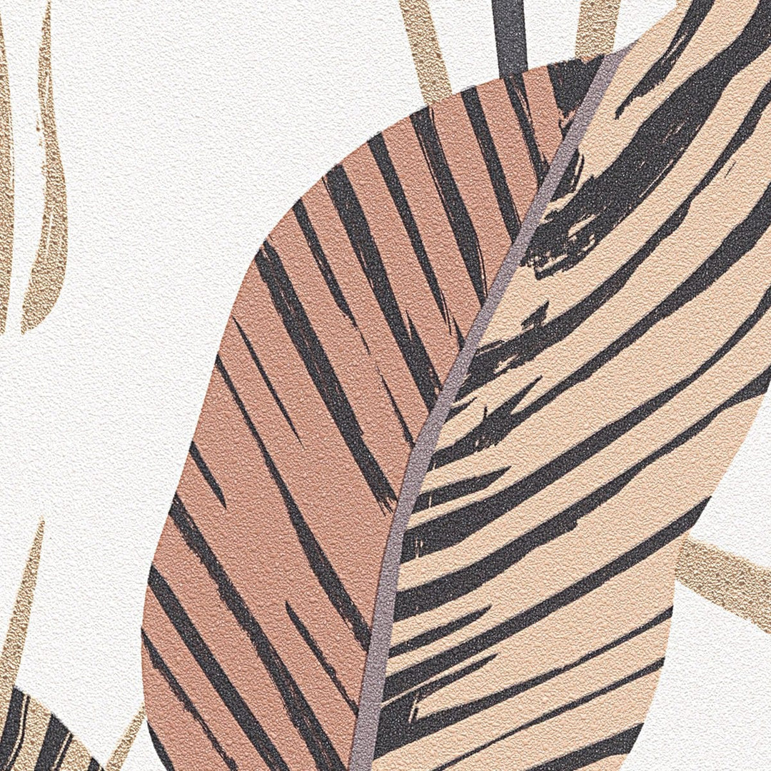 Tapetes ar lielām lapām (zelta, brūna, balta) - 3741762 Erismann