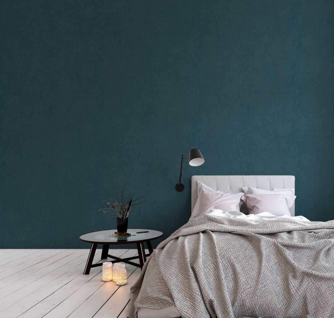 Tapetes ar lina faktūru tumši zilā krāsā - 1363600 AS Creation