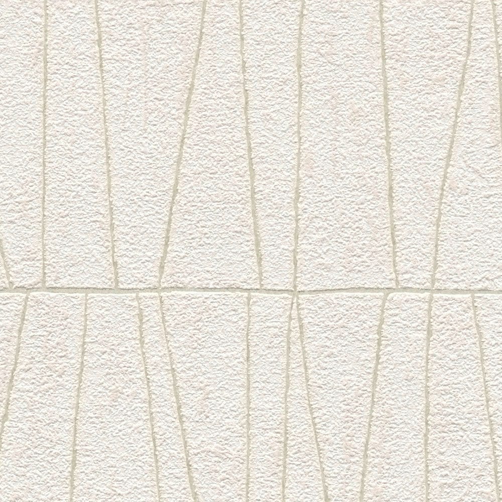 Tapetes ar lineāru rakstu - balta, zelta krāsā, AS 395062 AS Creation