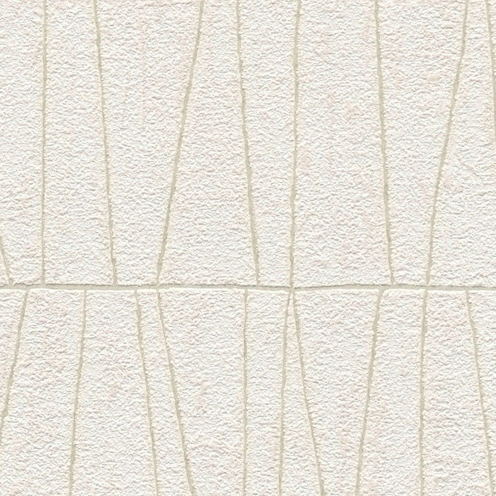 Tapetes ar lineāru rakstu - balta, zelta krāsā, AS 395062 AS Creation