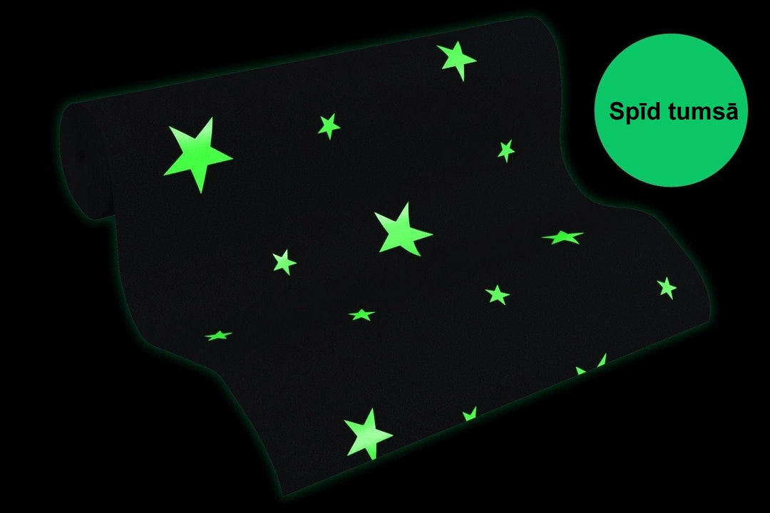 Tapetes ar tumsā spīdošam zvaigznem bēšā krāsā AS Creation 32440-4 AS Creation