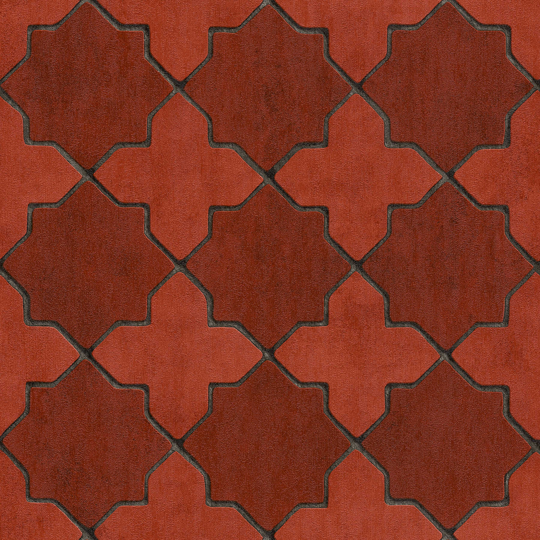 Tapetes ar marokas stila ornamentu sarkanā krāsā AS 374211 AS Creation