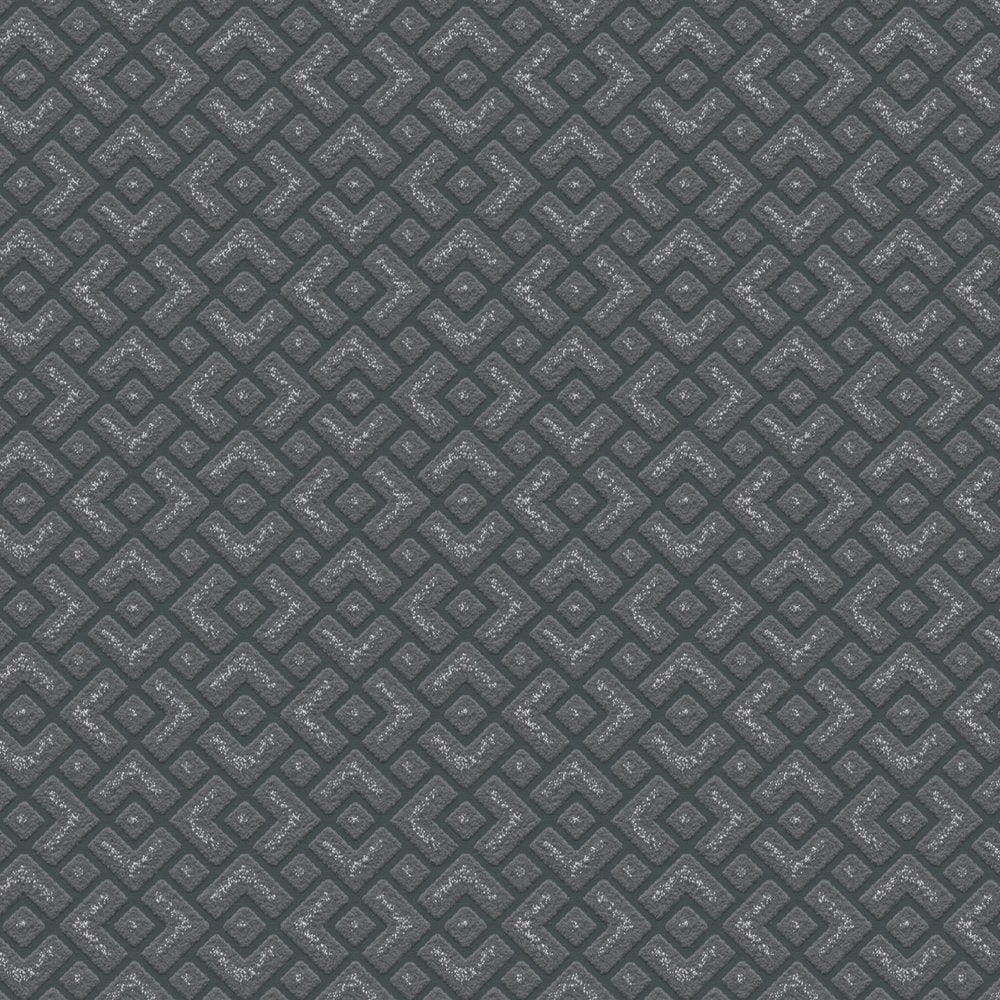 Tapetes ar metāliska akcentu un retro rakstu, melnas AS 377591  Tapetenshop.lv