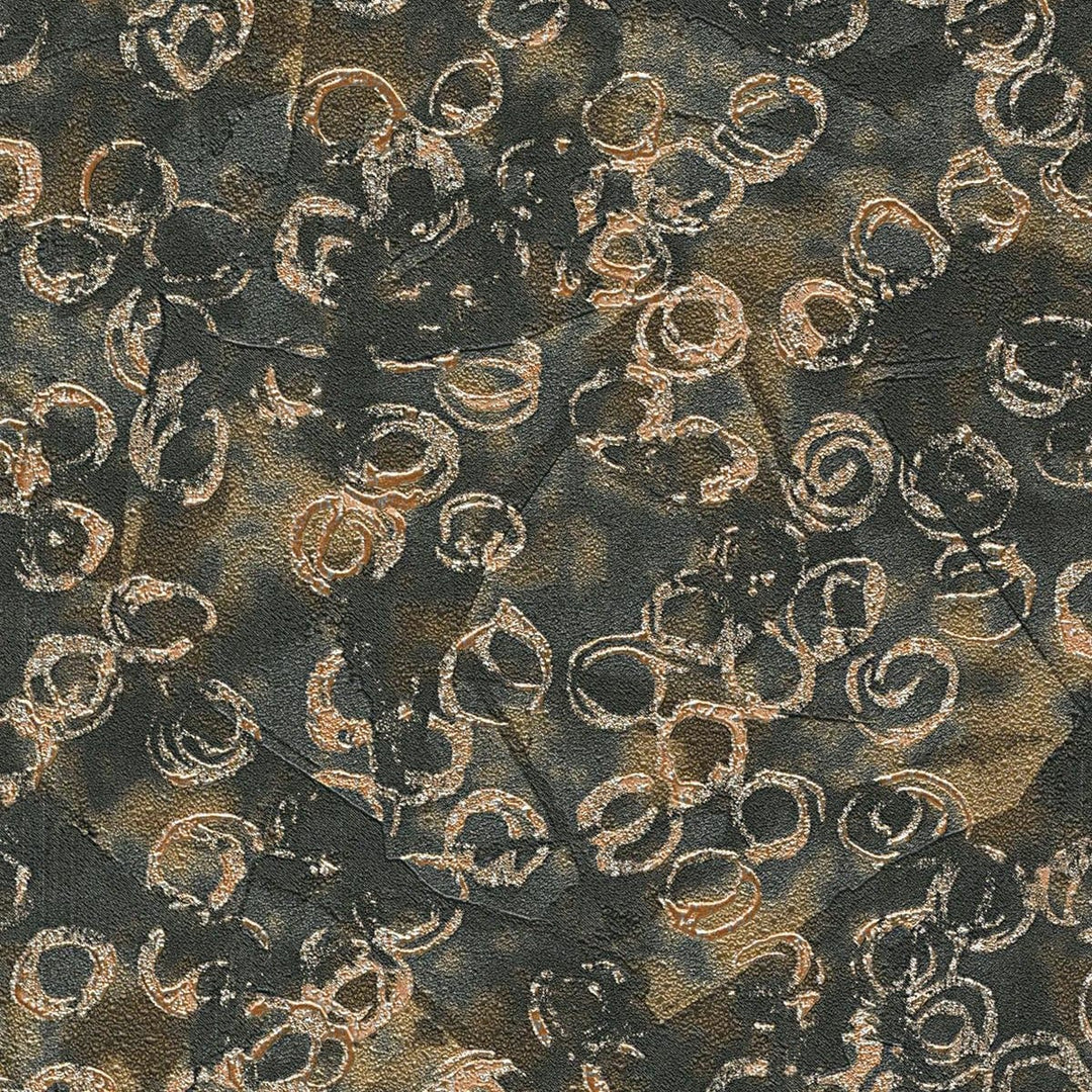 Tapetes ar modernu rakstu zeltā/melnā krāsā - 1033415 Erismann