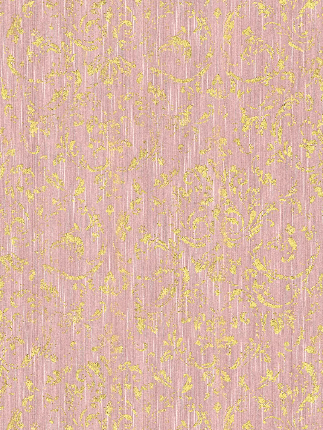 Tapetes ar ornamentu ar metālisku efektu, rozā, zelta - 306604 AS Creation