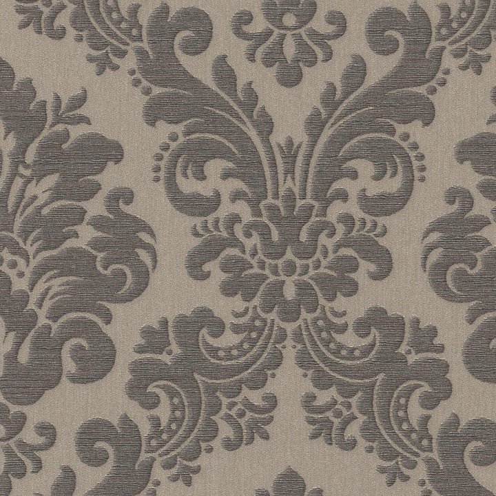 Tapetes ar ornamentu baroka stilā: pelēka, brūna, RASCH, 570557 RASCH