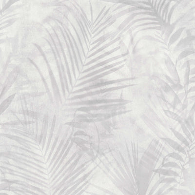 Tapetes ar palmu lapām gaiši pelēkā krāsā, matētas, 1332543 AS Creation