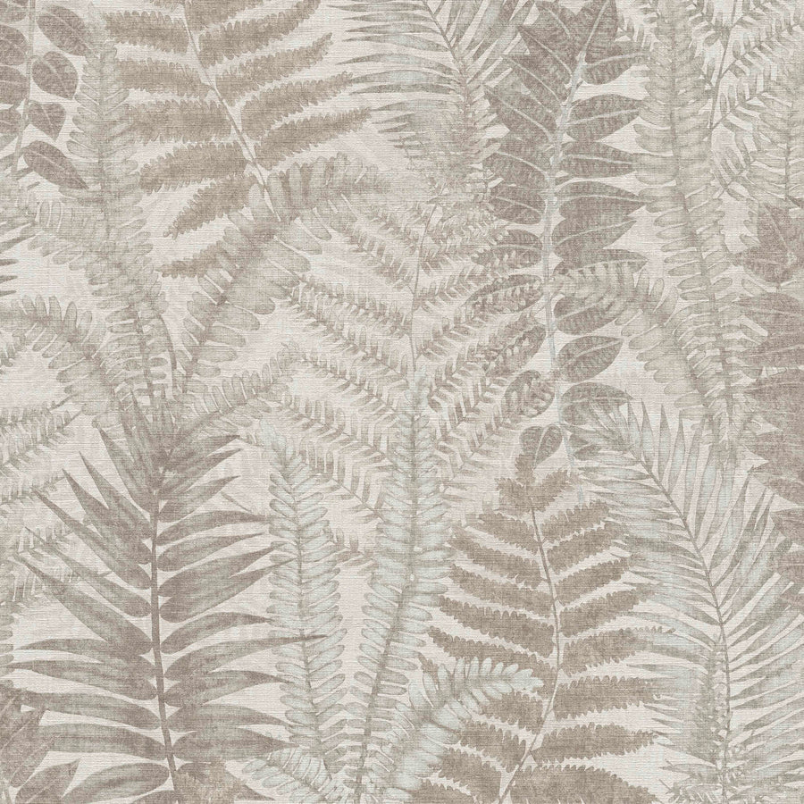 Tapetes ar papardes lapām, matētas: bēša, taupe, krēma, 393475 AS Creation