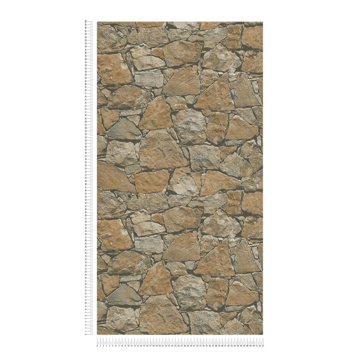 Tapetes ar reālistisku akmens sienas izskatu brūnos toņos - 958631 AS Creation