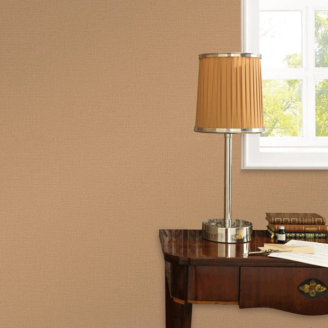 Tapetes ar smalku auduma tekstūru brūna krāsā, matētas - 3724243 Tapetenshop.lv