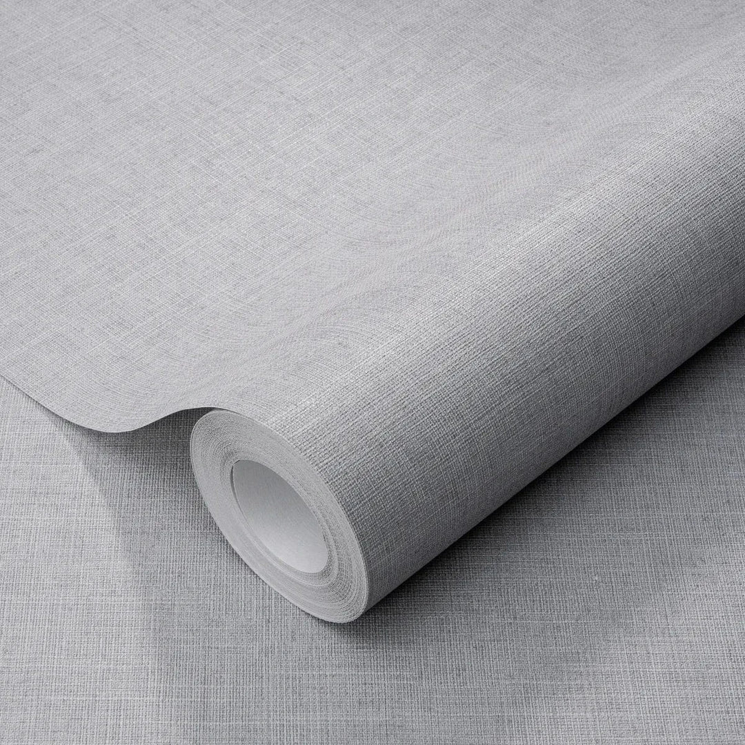 Pelēkas matētas tapetes ar auduma faktūru mūsdienīgam sienu risinājumam   Tapetenshop.lv