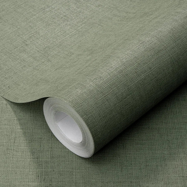 Zaļas matētas tapetes ar auduma tekstūru dabiskai noskaņai   Tapetenshop.lv
