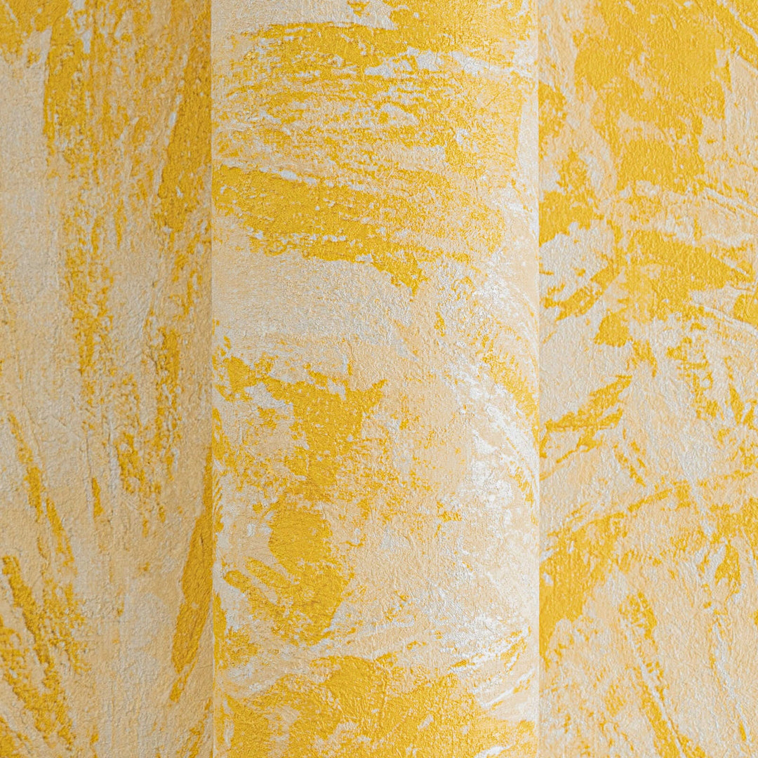 Tapetes ar smalku tekstūru, kas atgādina lapas, dzeltenā krāsā, 781984 AS Creation