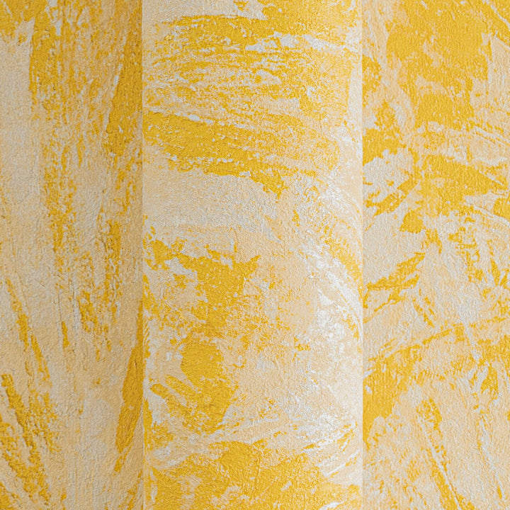 Tapetes ar smalku tekstūru, kas atgādina lapas, dzeltenā krāsā, 781984 AS Creation