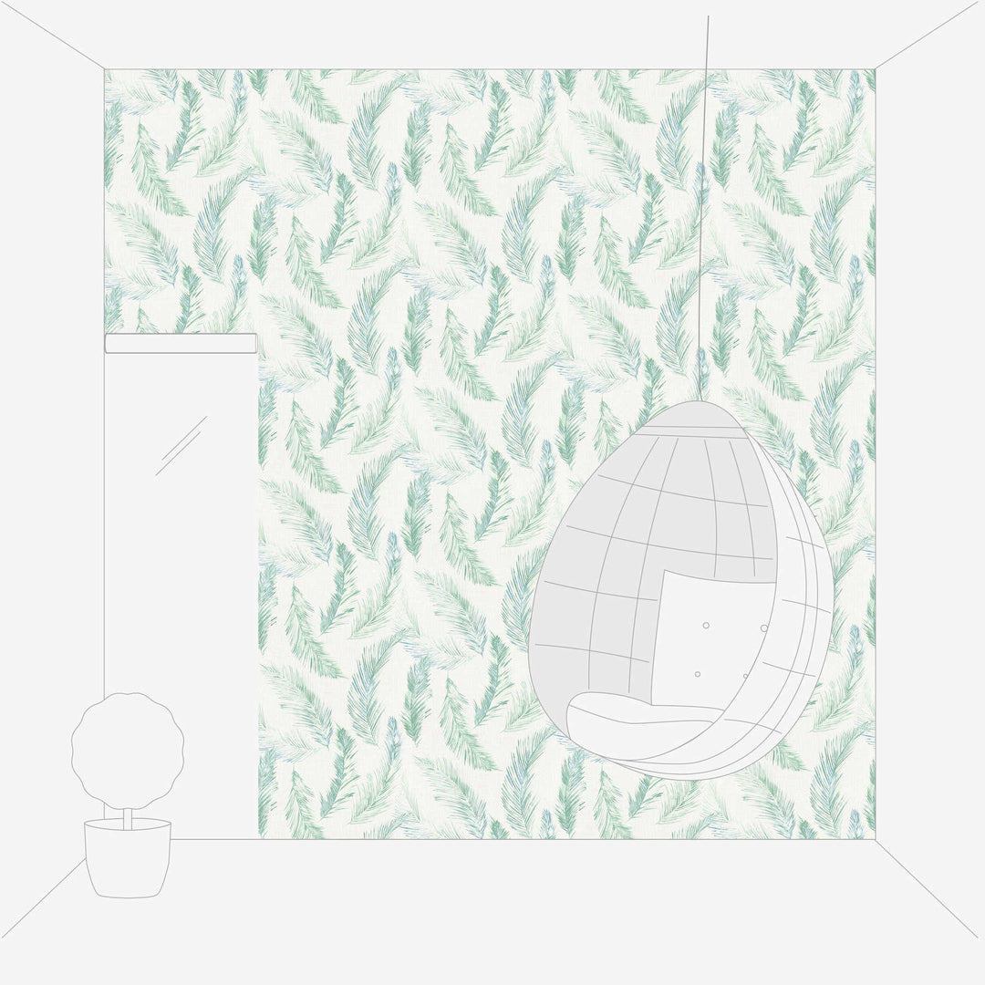 Tapetes ar dabas motīviem AS Creation 358964 zaļos/zilos toņos AS Creation