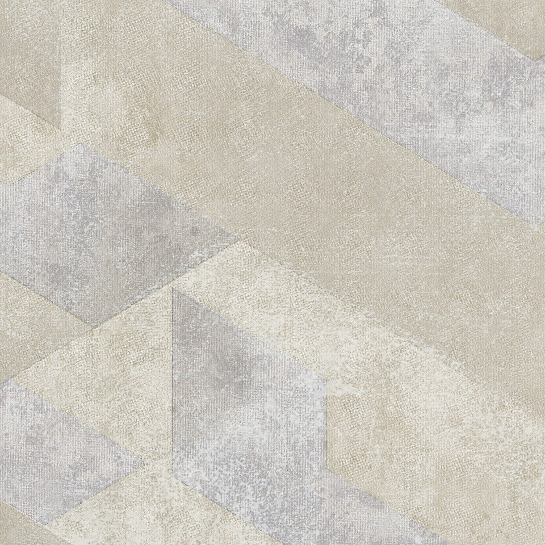 Tapetes ar spīdīgu ģeometrisku rakstu bēšā un pelēkā krāsā - 3746057 Erismann