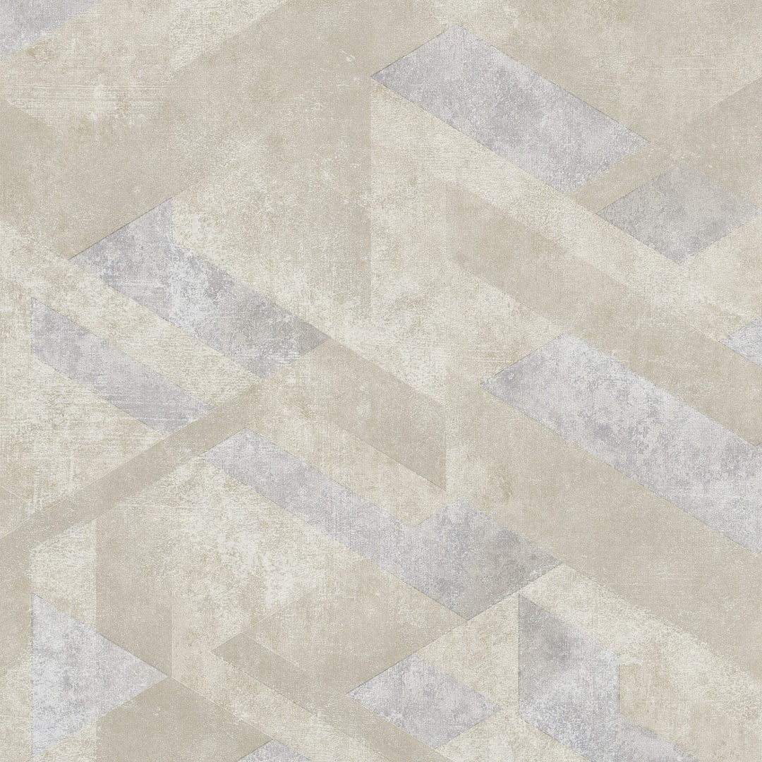 Tapetes ar spīdīgu ģeometrisku rakstu bēšā un pelēkā krāsā - 3746057 Erismann