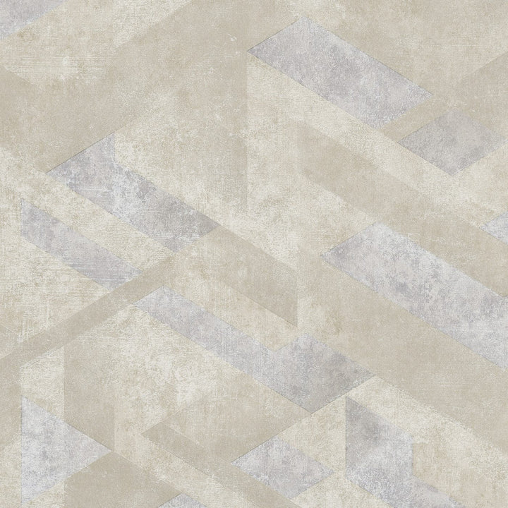 Tapetes ar spīdīgu ģeometrisku rakstu bēšā un pelēkā krāsā - 3746057 Erismann