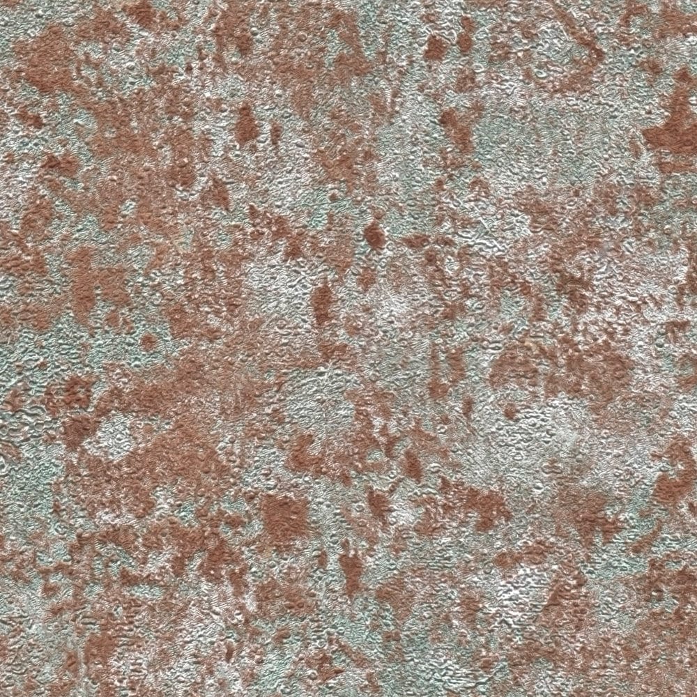 Tapetes ar spīduma efektu un rūsas imitāciju, brūnā, tirkīzā - 1373675 AS Creation
