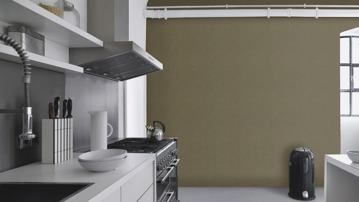 Tapetes ar tekstila tekstūru:  RASCH, olīvzaļa krāsā, 330120 RASCH