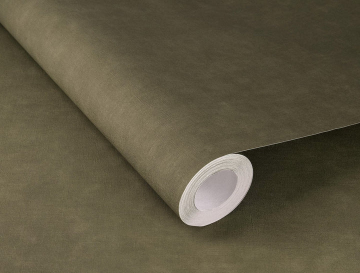 Tapetes ar tekstila tekstūru:  RASCH, olīvzaļa krāsā, 330120 RASCH