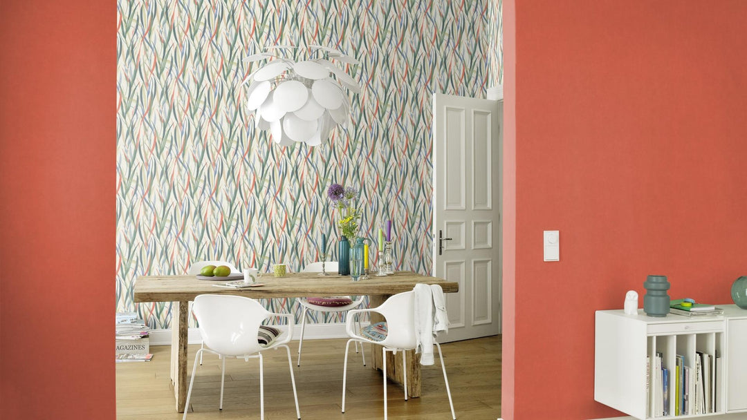 Tapetes ar tekstila tekstūru:  RASCH, sarkanā krāsā, 330113 RASCH