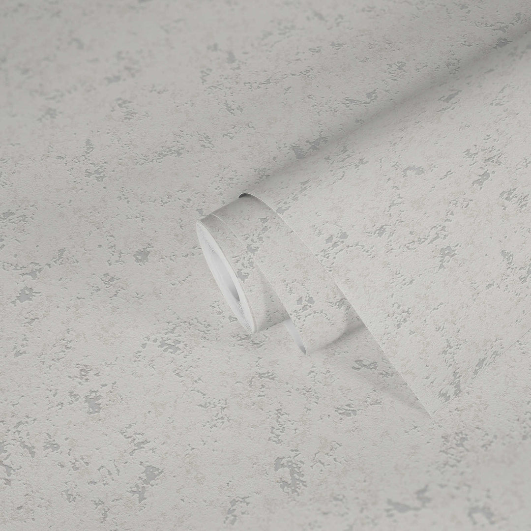 Tapetes ar teksturētu ģipša faktūru –  baltā krāsā AS 377715 Tapetenshop.lv