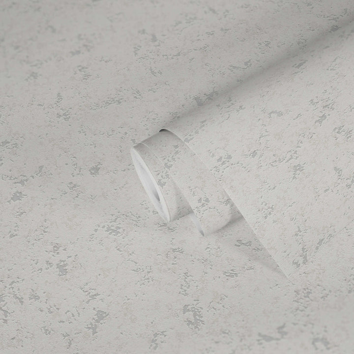 Tapetes ar teksturētu ģipša faktūru –  baltā krāsā AS 377715 Tapetenshop.lv