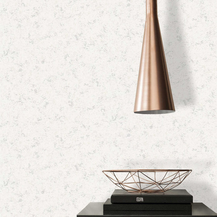 Tapetes ar teksturētu ģipša faktūru –  baltā krāsā AS 377715 Tapetenshop.lv